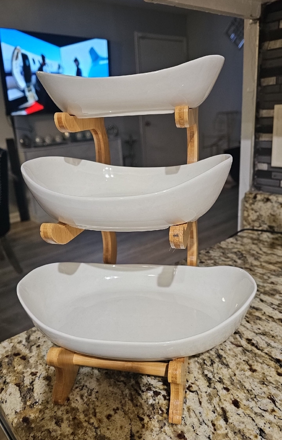 3 tier ceramic  serving dishes - photo 2