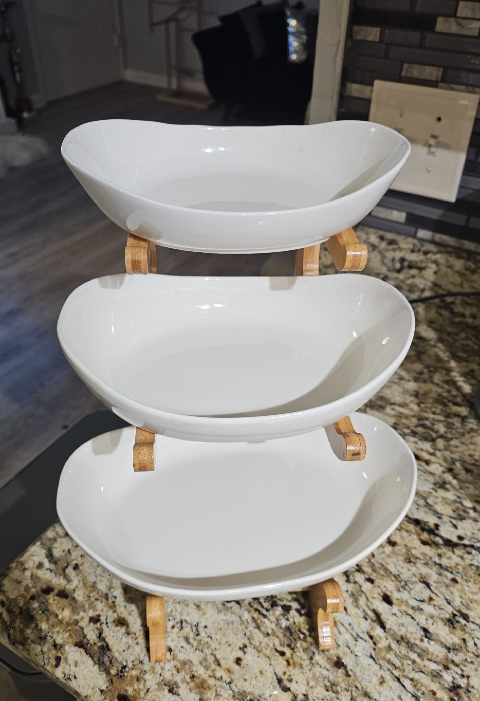 3 tier ceramic  serving dishes - photo 3