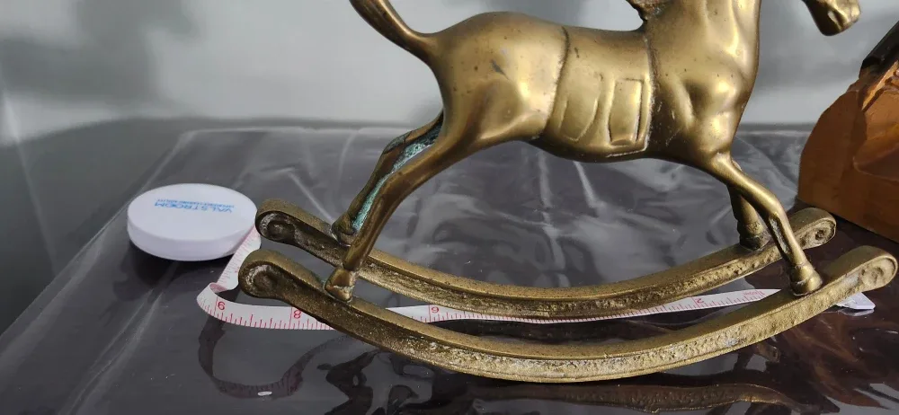 Vintage solid Brass Rocking Horse Figurine image indicator(7)