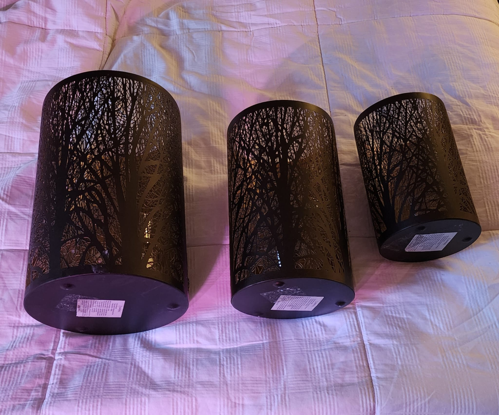 Set of 3 Metal Tree Candle/flower pots Holders