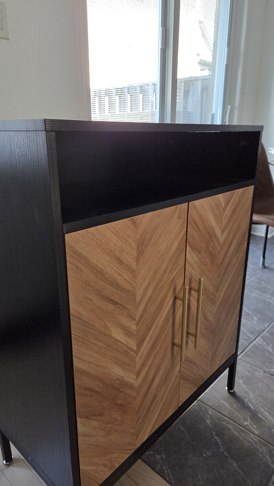 Black & Wood Shoe Cabinet - photo 2