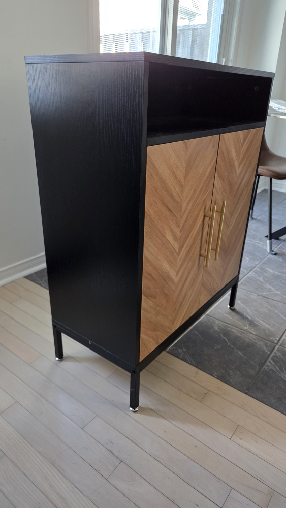 Black & Wood Shoe Cabinet - photo 3