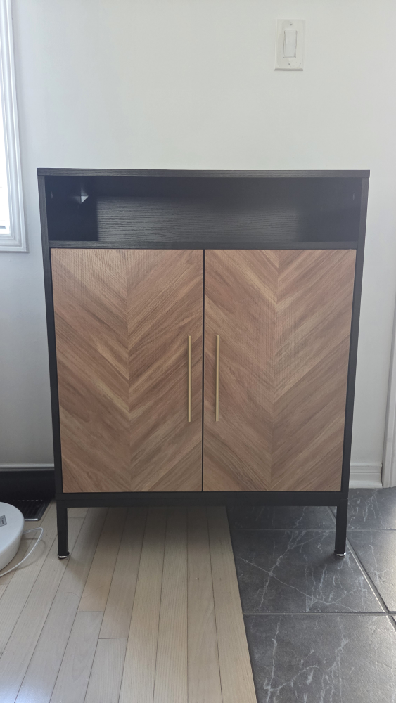 Black & Wood Shoe Cabinet