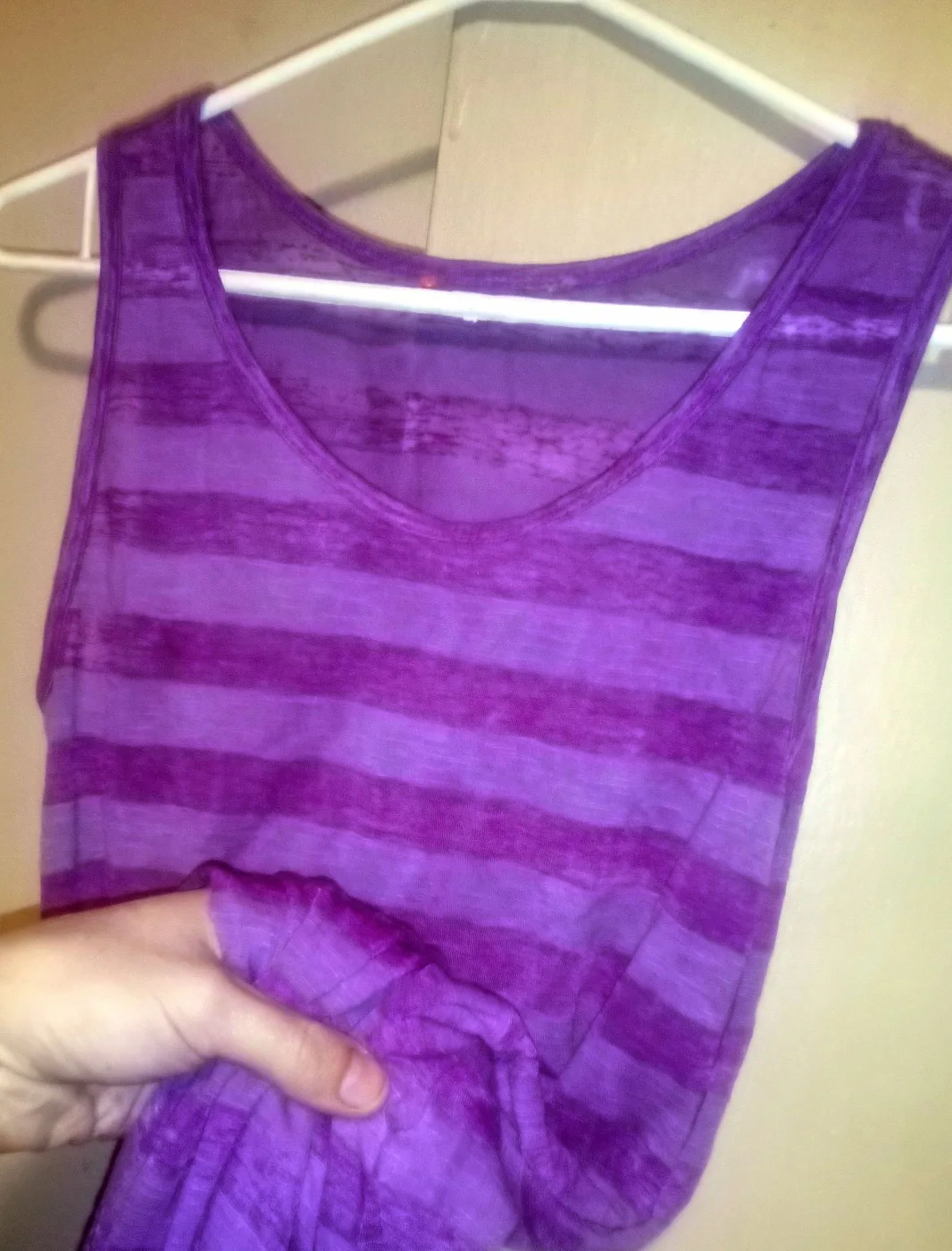 Purple Striped Tank Top With Small Rip image indicator(3)