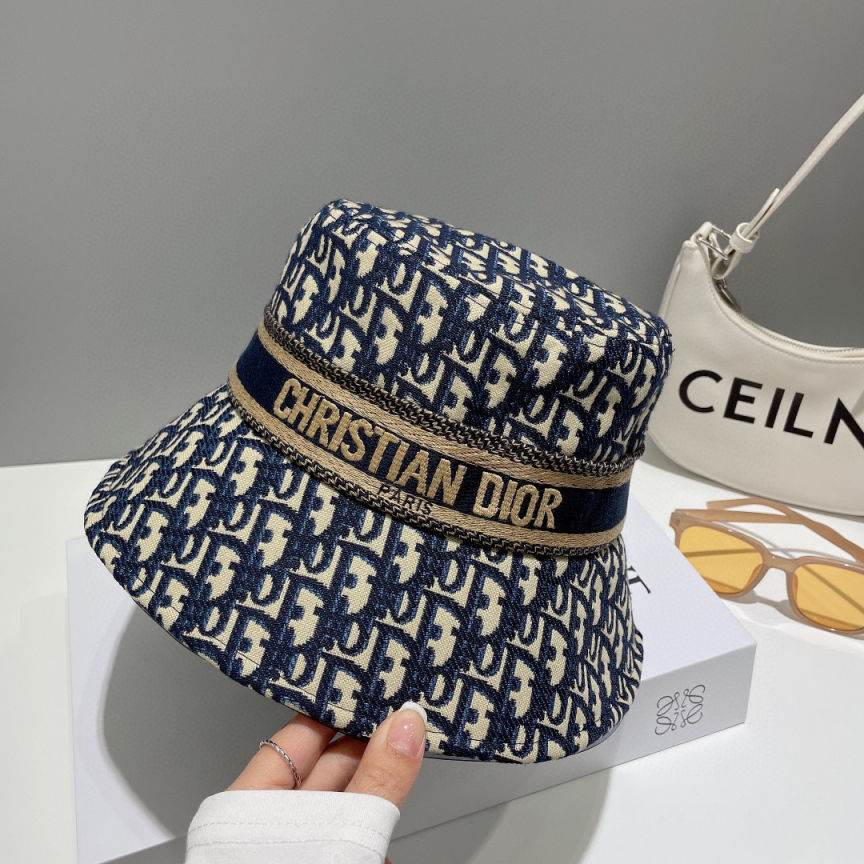 Christian Dior Blue Oblique Bucket Hat