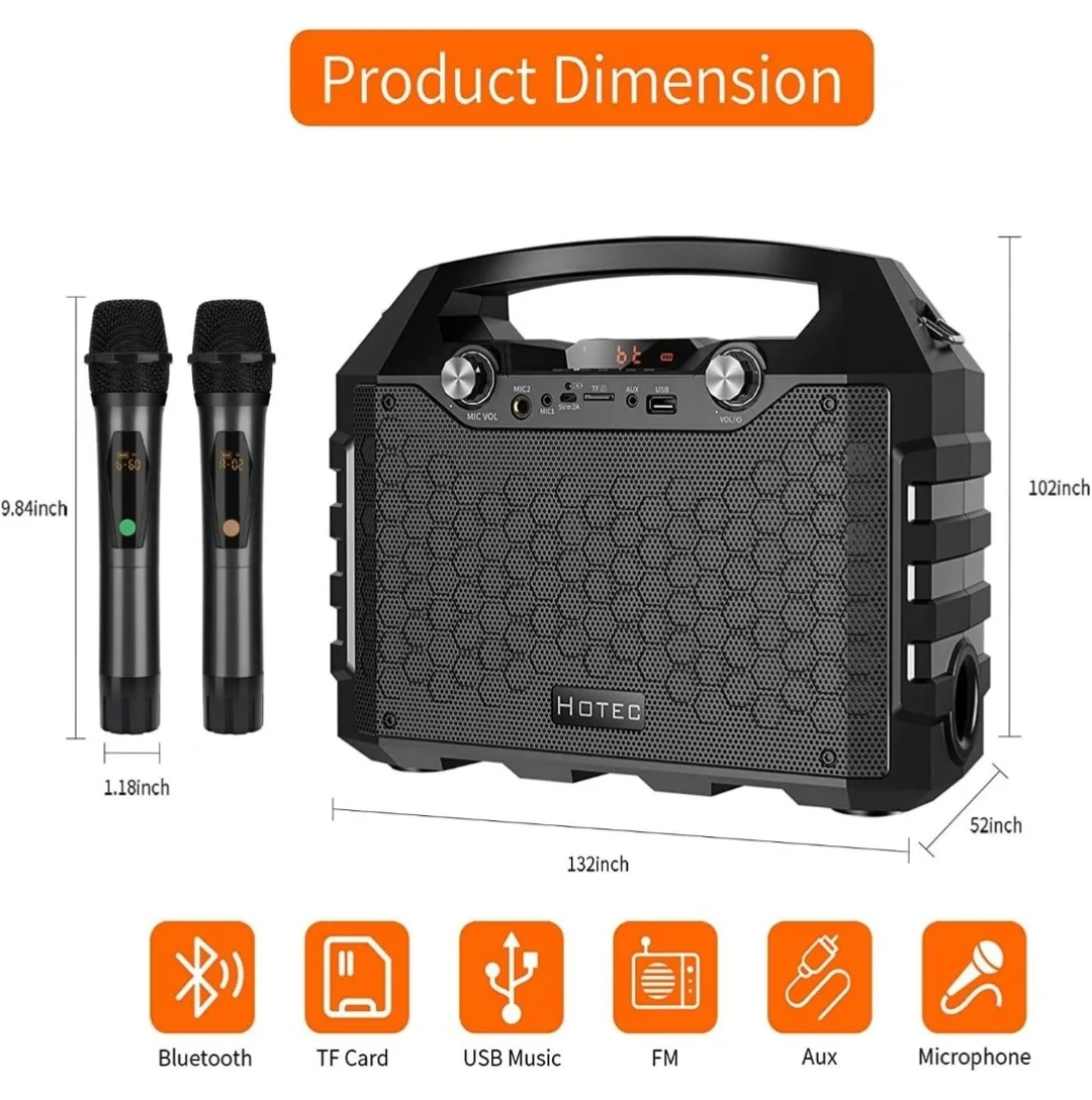 HOTEC Portable Karaoke Speaker w/ Microphone image indicator(7)