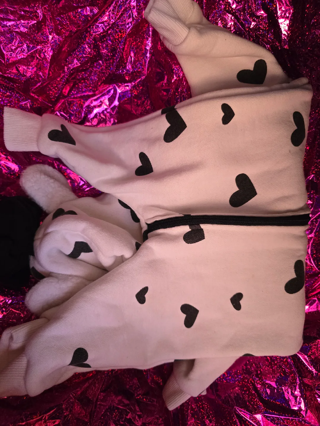 White Heart Pattern Romper Size 68 image indicator(4)