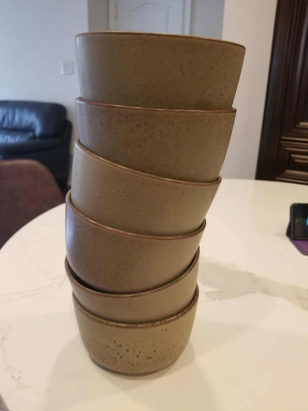 Set of 6 Speckled Stoneware Bowls image indicator(2)