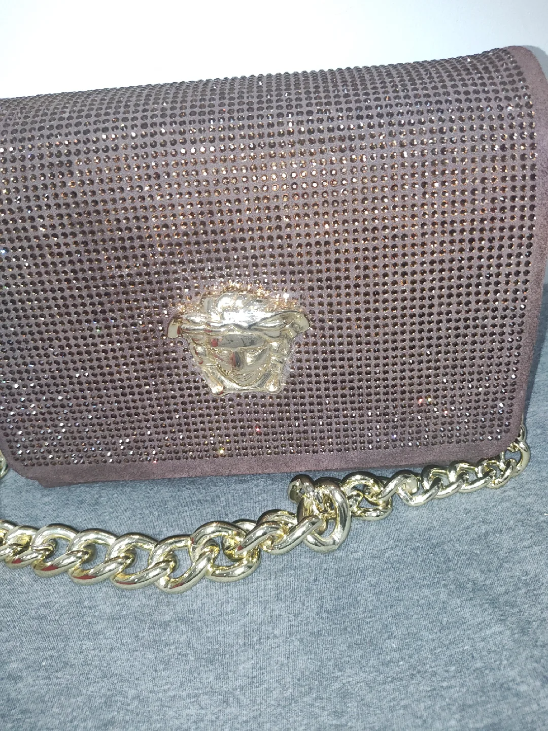 Versace Brown Embellished Shoulder Bag image indicator(2)