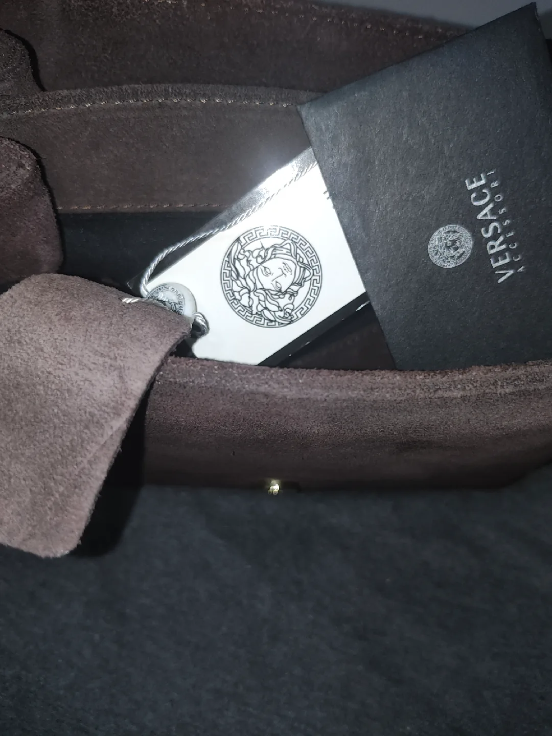 Versace Brown Embellished Shoulder Bag image indicator(5)