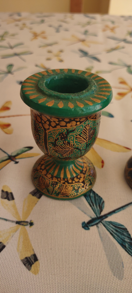 Set of 3 Decorative Christmas Candle Holders - Made in India - photo 5