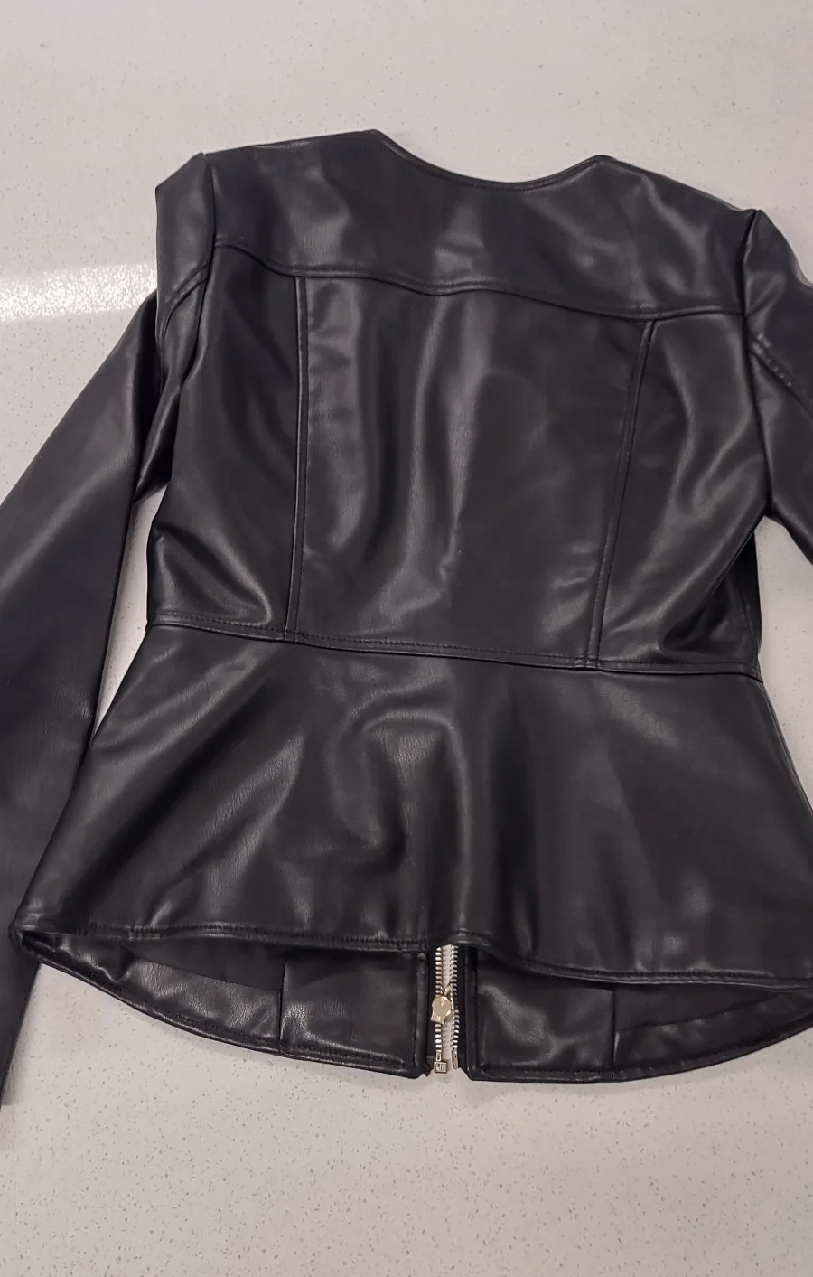 Zara Black Faux Leather Jacket image indicator(3)