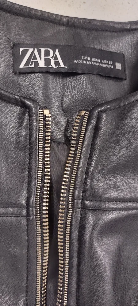 Zara Black Faux Leather Jacket image indicator(5)