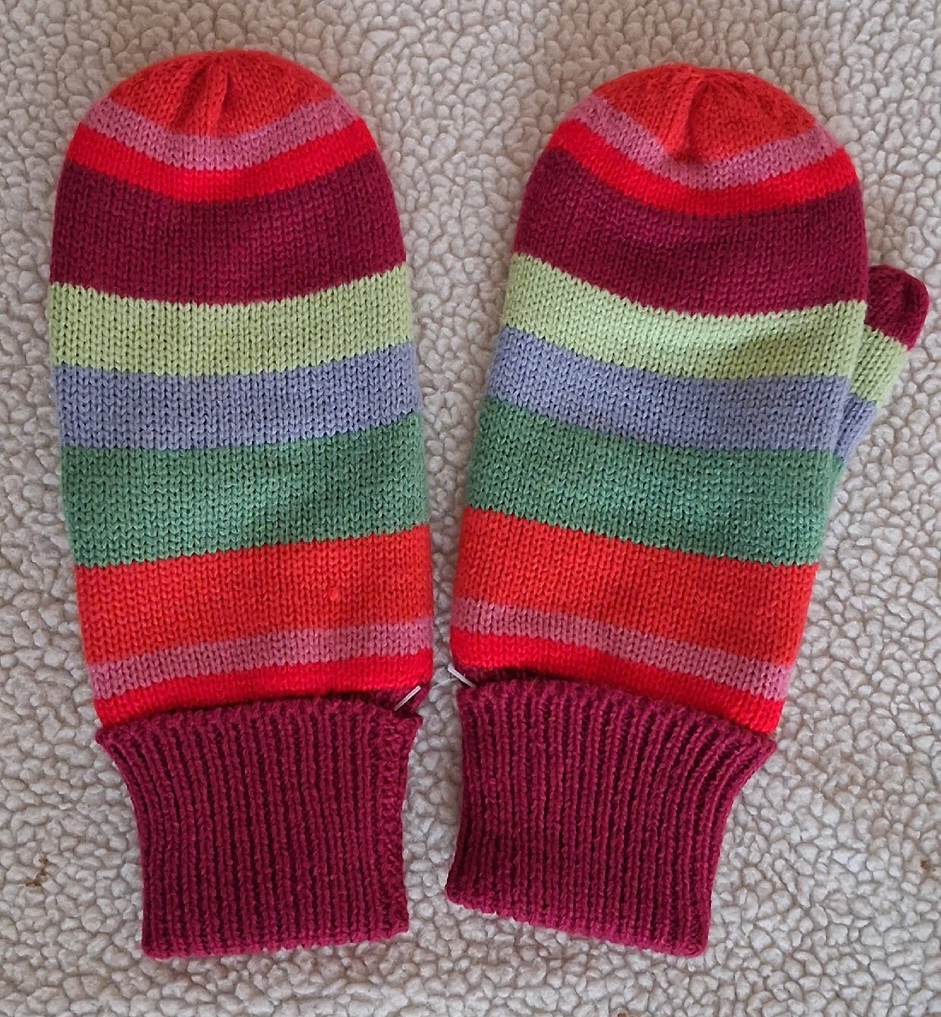 Striped Scarf and Mittens Set - photo 3