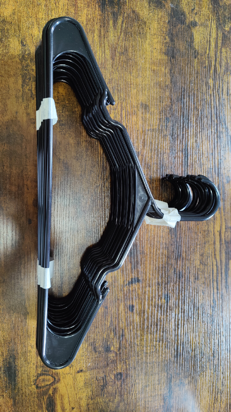 Black Plastic Clothes Hangers (Lot of 19)