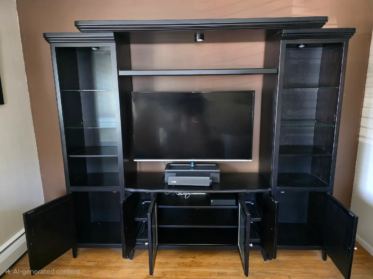 Ashley Furniture Entertainment Center with Glass Shelves image indicator(6)