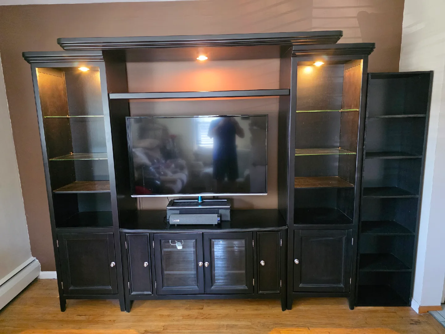 Ashley Furniture Entertainment Center with Glass Shelves image indicator(7)