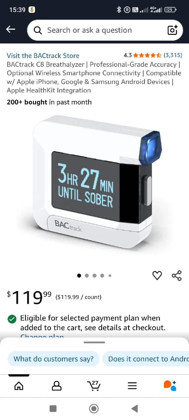 BACtrack C8 Personal Breathalyzer - Like New! image indicator(4)