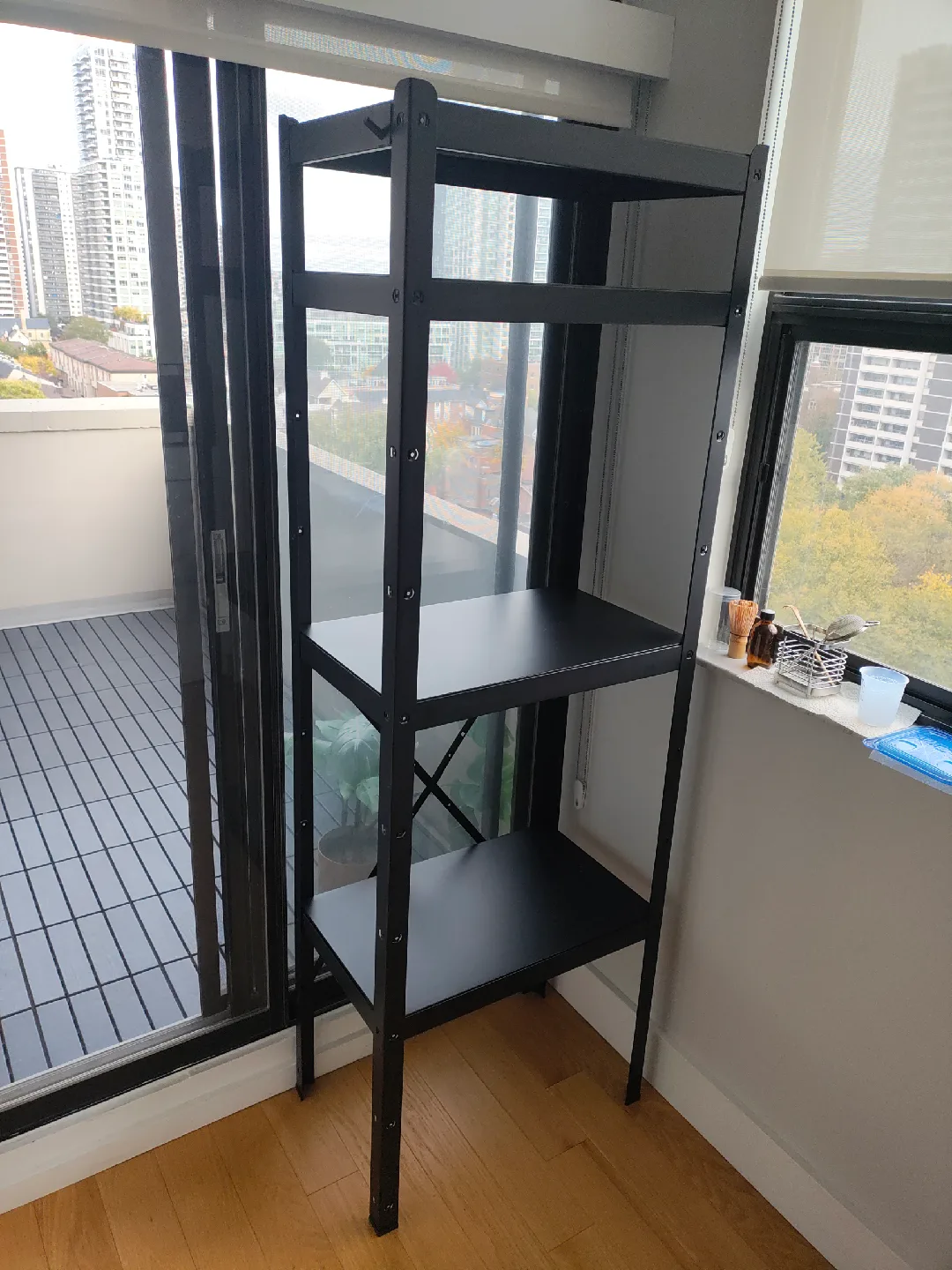 IKEA Black Metal Shelf Unit