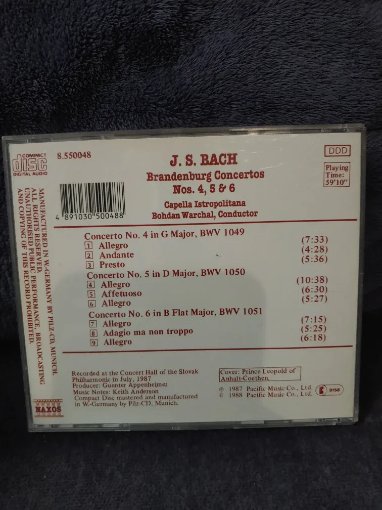 J.S. Bach Brandenburg Concertos Nos. 4, 5 & 6 CD image indicator(2)