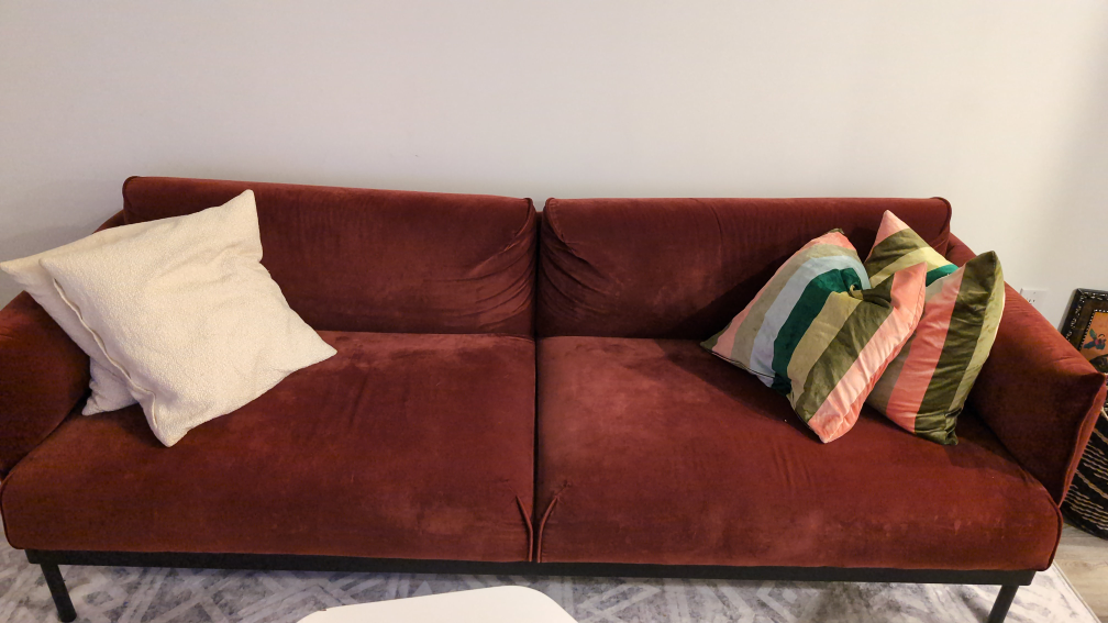 Burgundy Velvet Sofa
