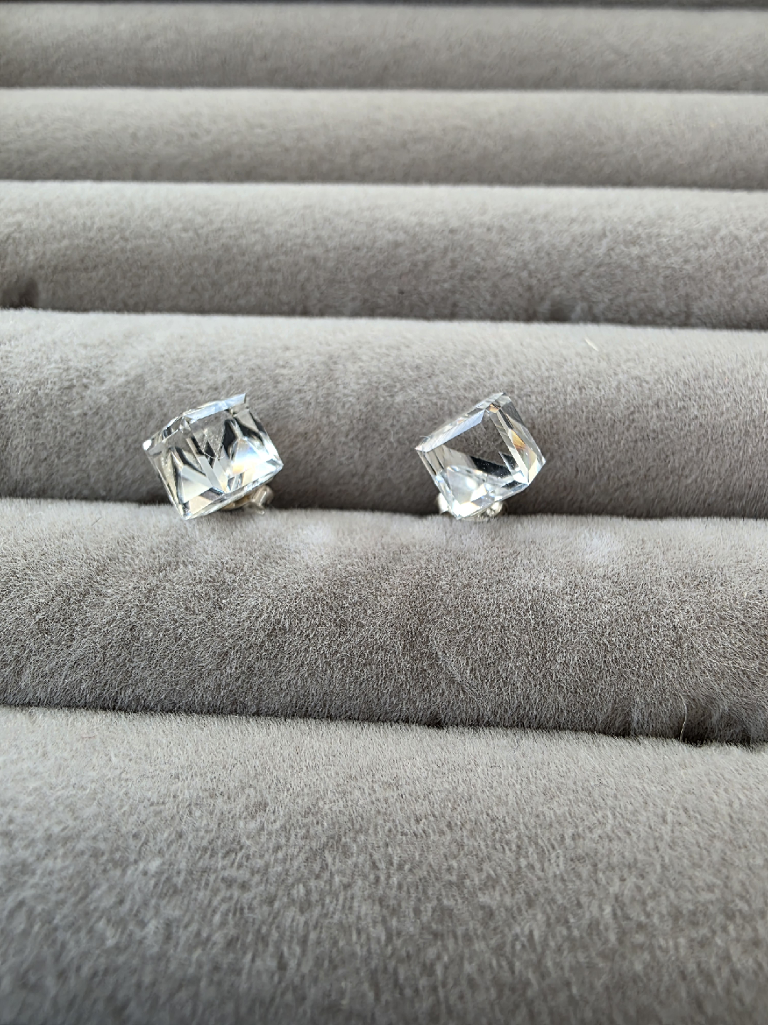 Cube Crystal Silver Earrings - photo 2