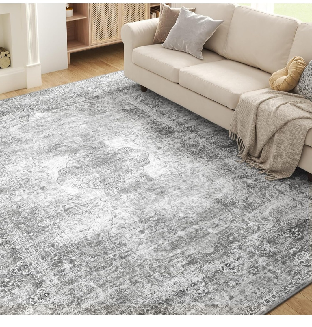Vintage Aesthetic Grey 9×12 feet Area Rug