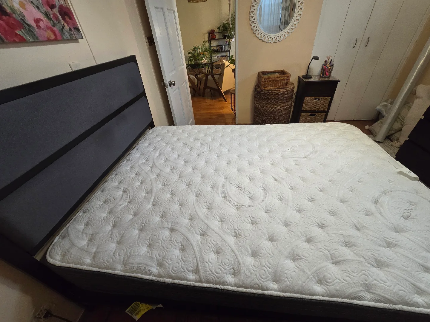 Beauty *Extra Firm* Silver Mattress & metal bed frame image indicator(2)