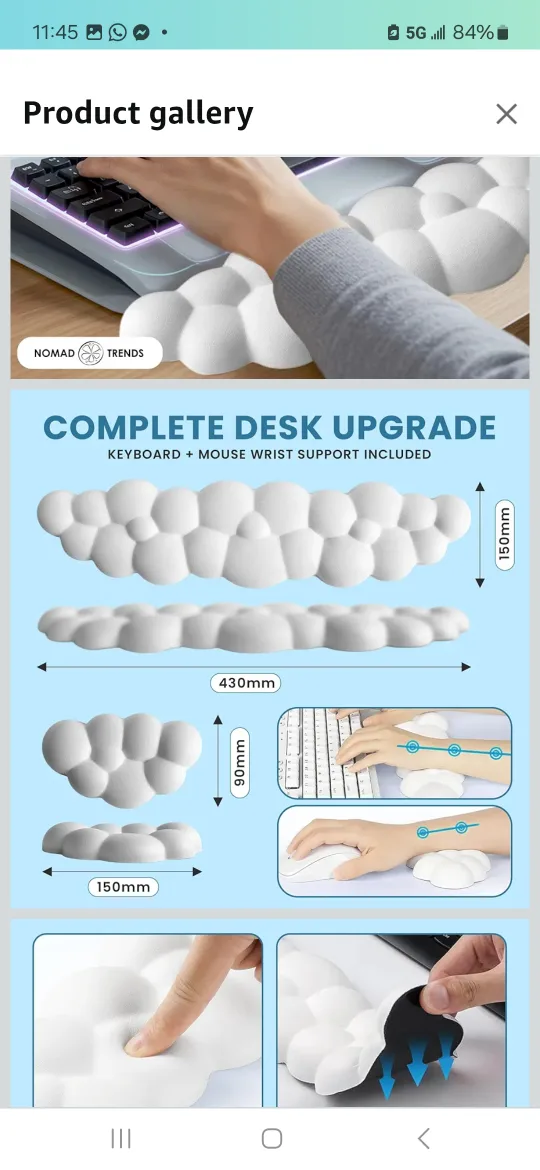 Nomad Trends Nube Keyboard & Mouse Wrist Rest image indicator(3)