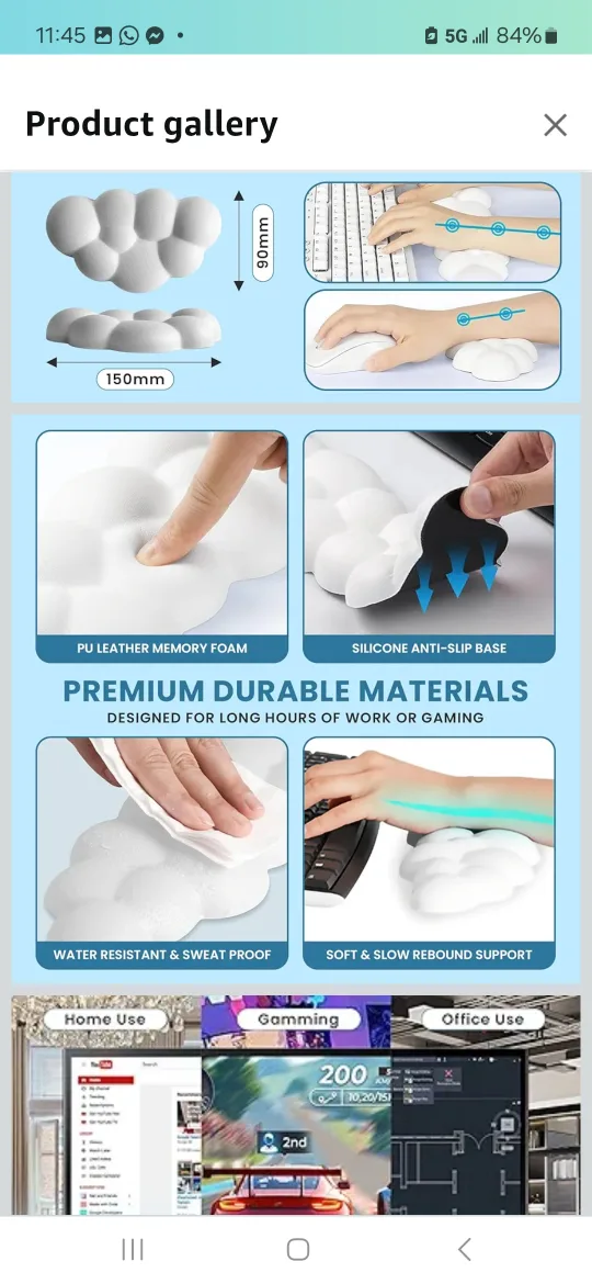 Nomad Trends Nube Keyboard & Mouse Wrist Rest image indicator(4)