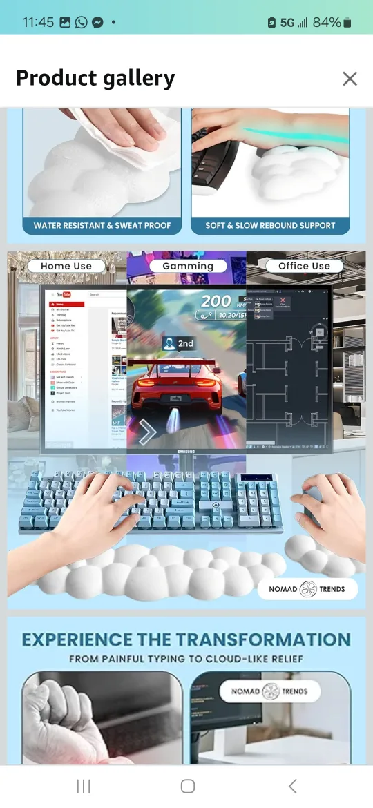 Nomad Trends Nube Keyboard & Mouse Wrist Rest image indicator(5)