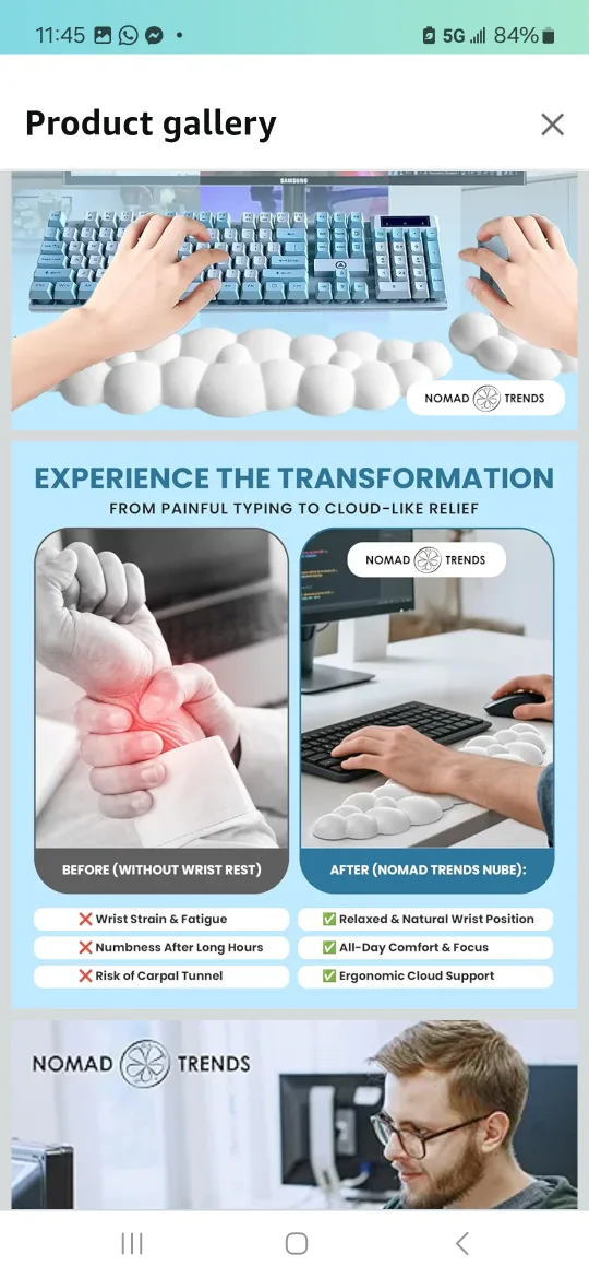 Nomad Trends Nube Keyboard & Mouse Wrist Rest image indicator(6)