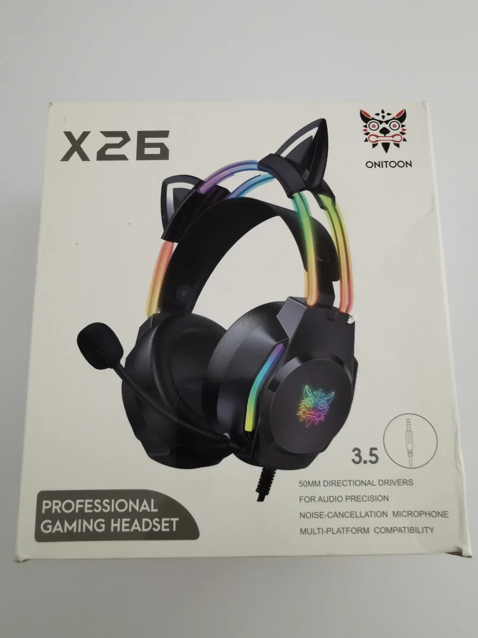 ONITOON X26 Black Cat Ear Gaming Headset image indicator(2)
