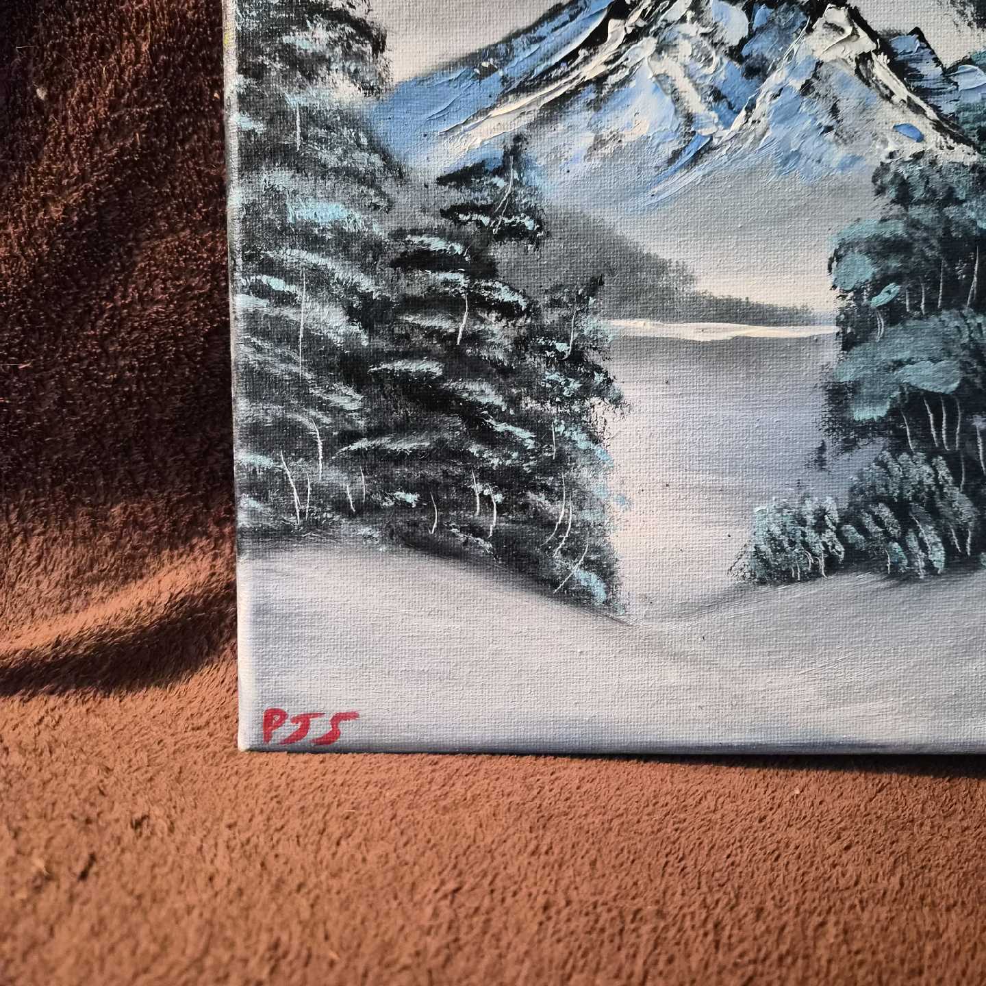 Mountain and Trees Painting Bob Ross Inspired. - photo 2