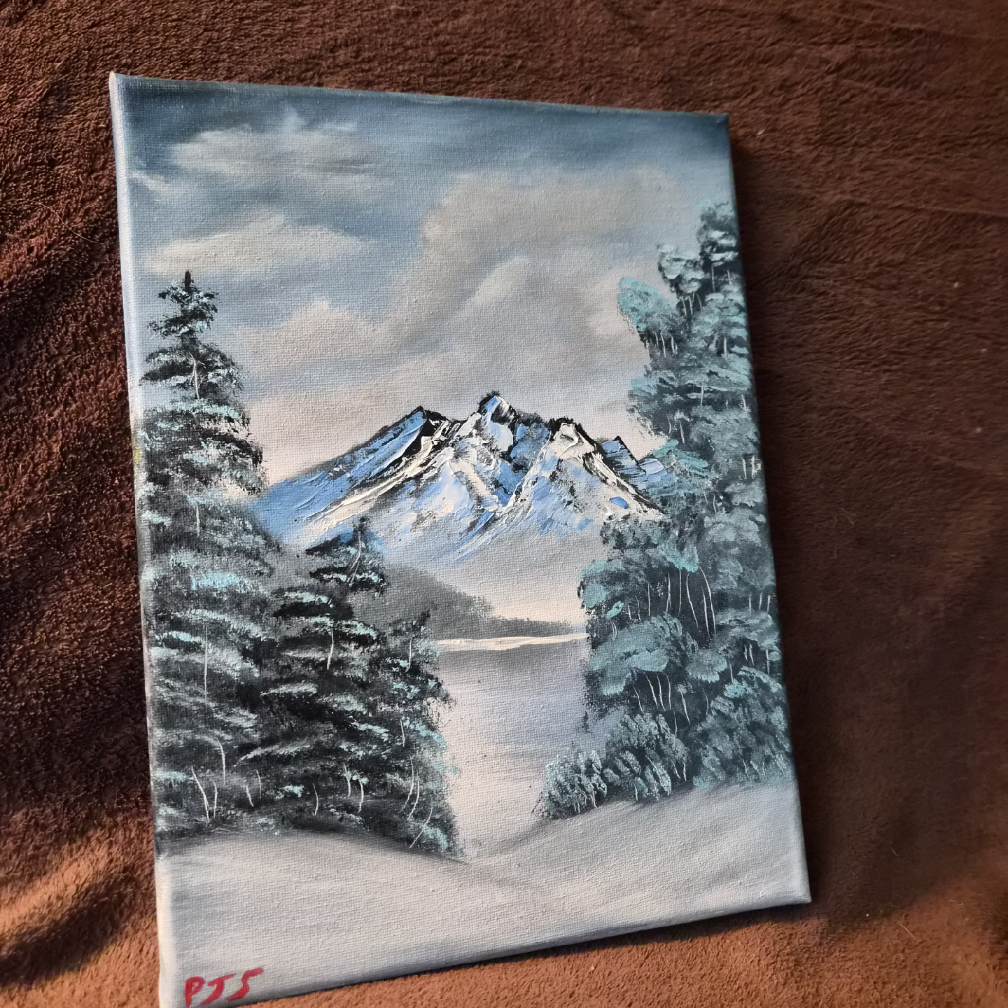 Mountain and Trees Painting Bob Ross Inspired. - photo 3