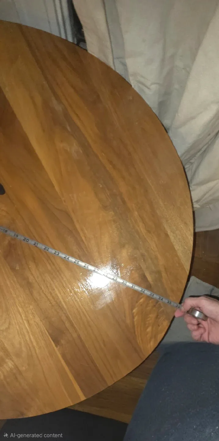 Round Wooden Dining Table - 35 inch diameter image indicator(2)