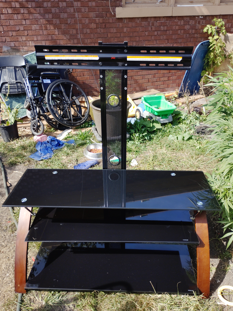 Black Glass TV Stand - photo 2