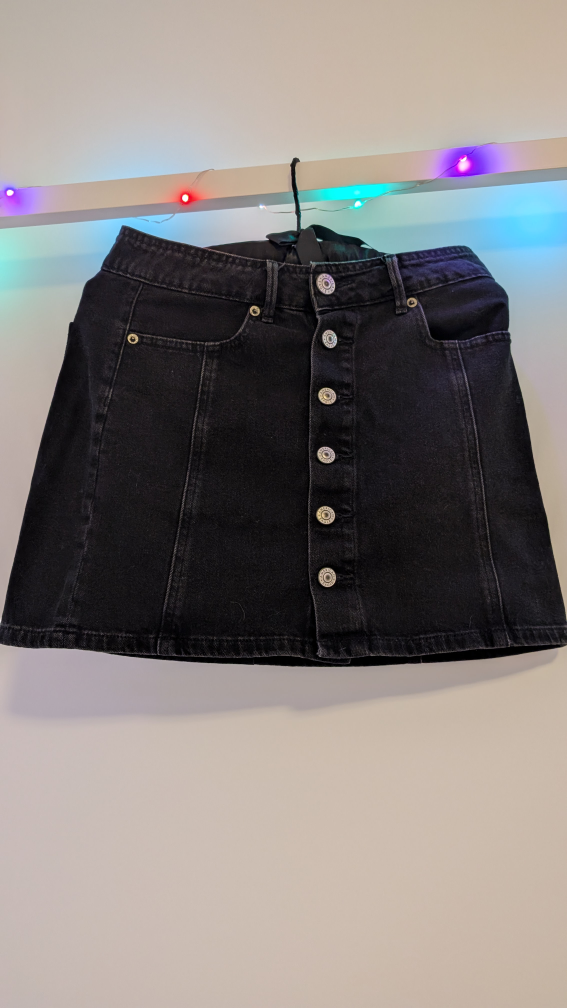 American Eagle Black Denim Mini Skirt - Size 0 (actually 2)