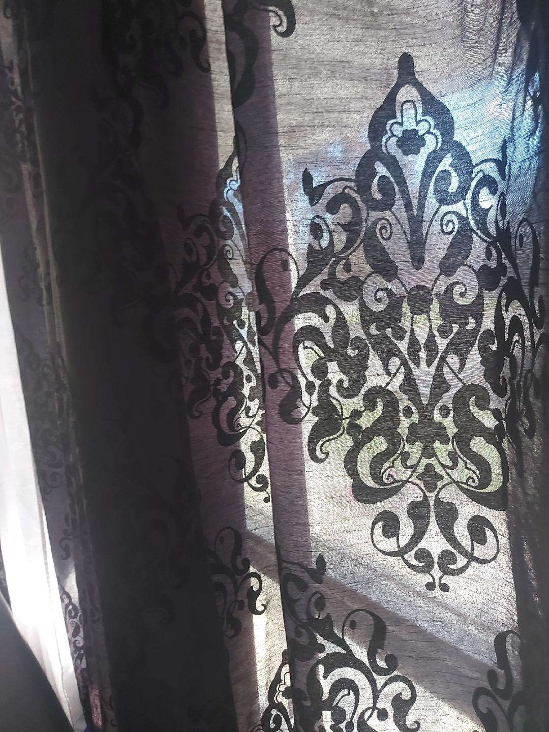 Patterned Black Curtain - photo 2