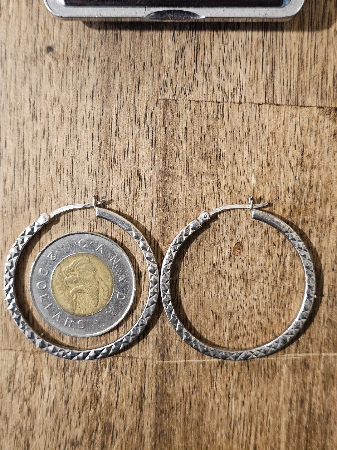 Sterling Silver Hoop Earrings - Like New! image indicator(2)