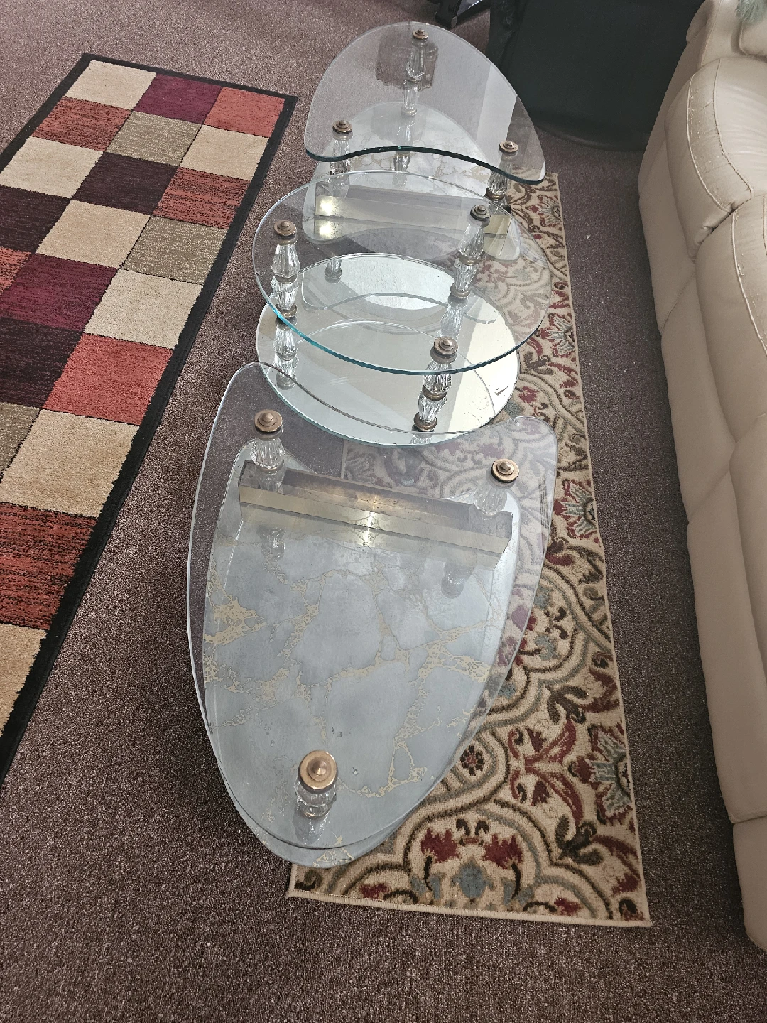 Glass Nesting Coffee Table Set