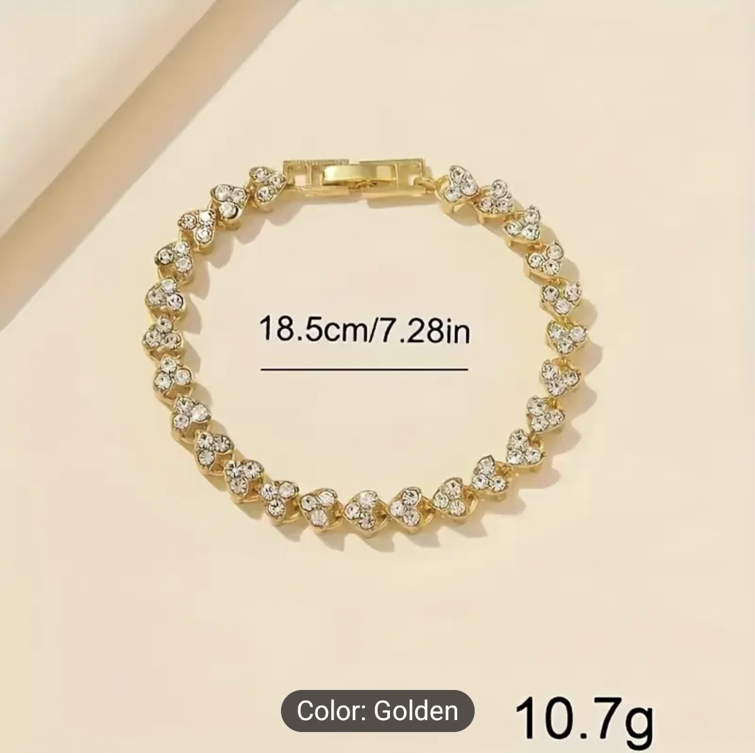 Golden Geneva Watch & Heart Bracelet Set - photo 5