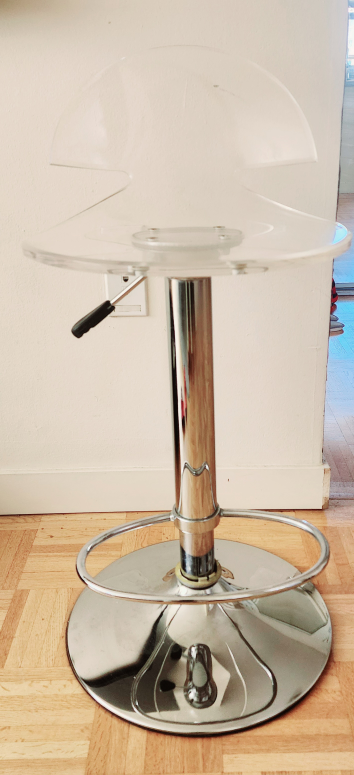 Adjustable Bar Stool - Clear Acrylic