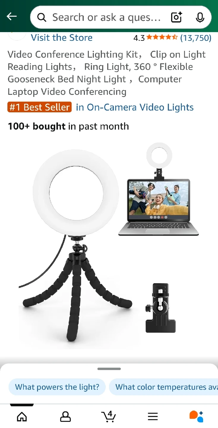 Video Conference Lighting Kit, Clip on Light