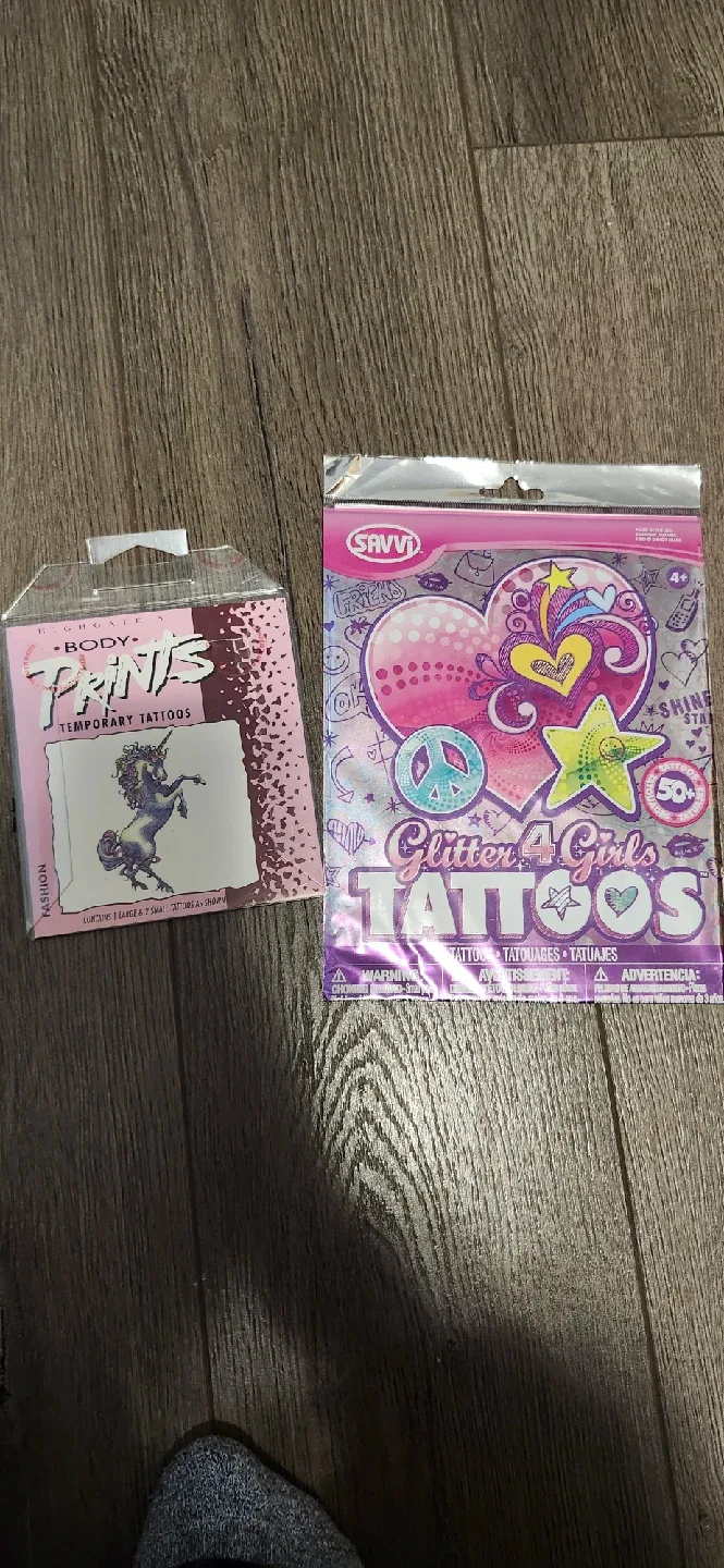 Body Prints Unicorn Temporary Tattoos & Savvi Glitter Tattoos