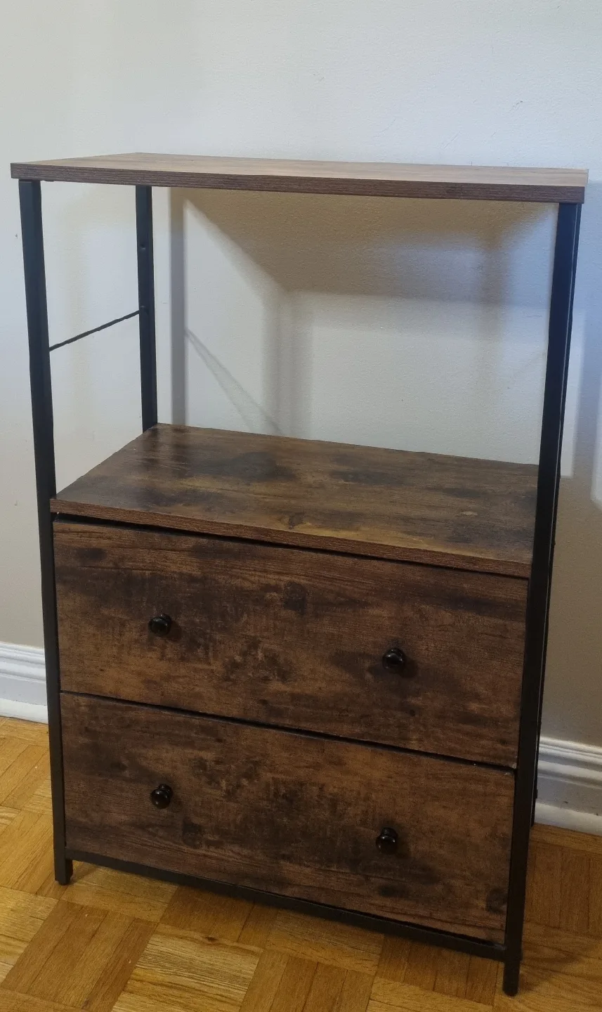 Brown Wood Grain 2-Drawer Storage Shelf thumbnail