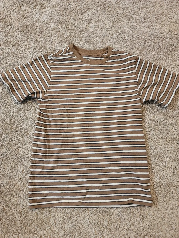 Striped T-Shirt - Brown and White thumbnail