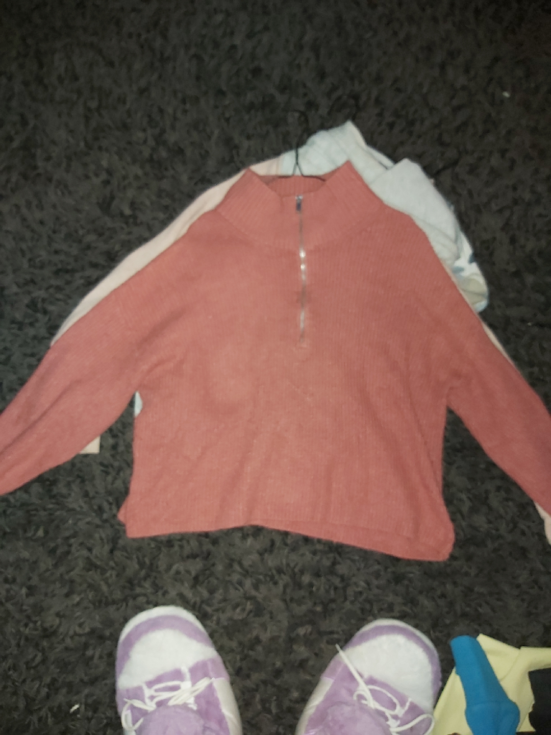 Coral Quarter Zip Pullover 🧡