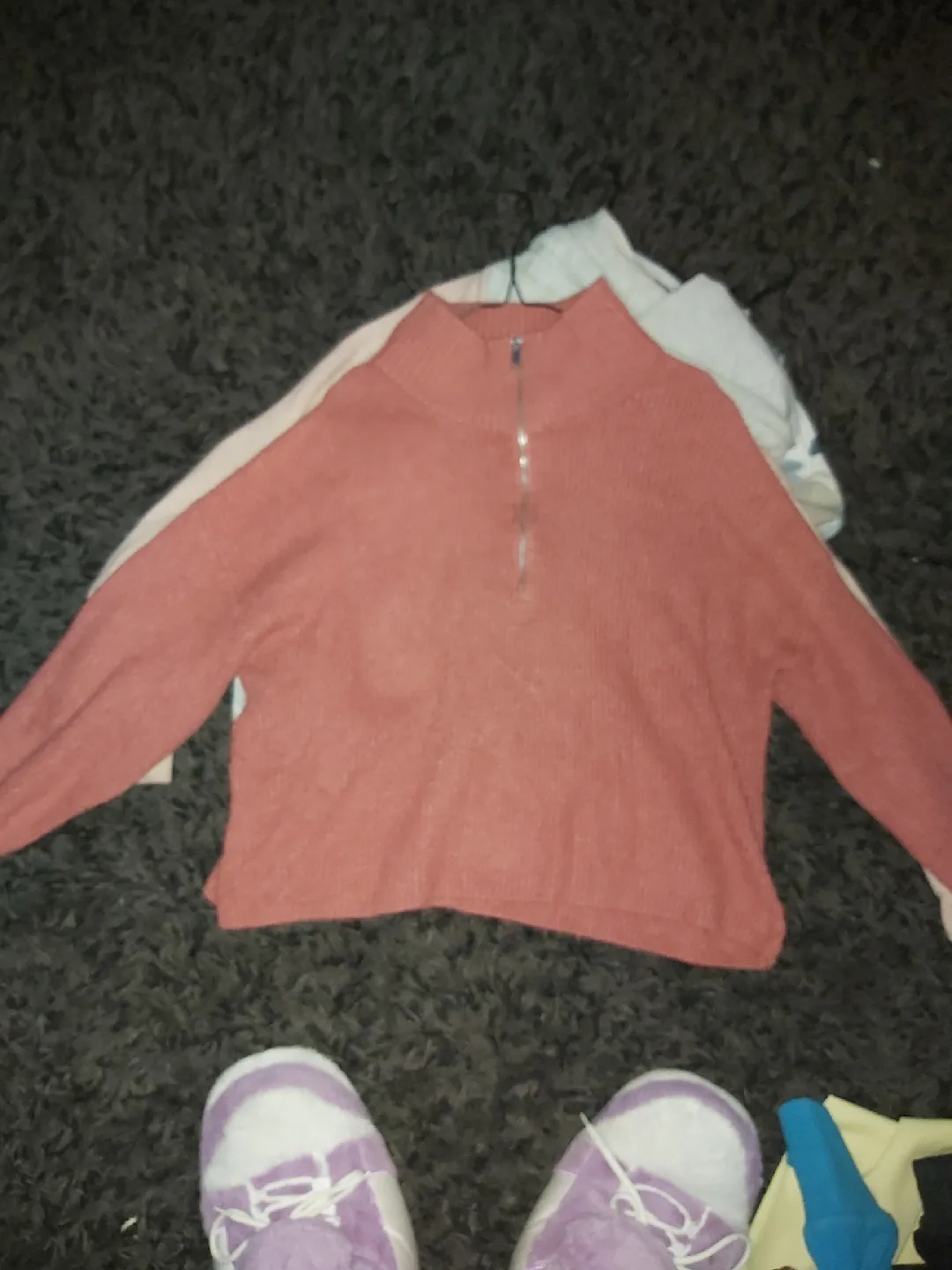 Coral Quarter Zip Pullover 🧡 thumbnail