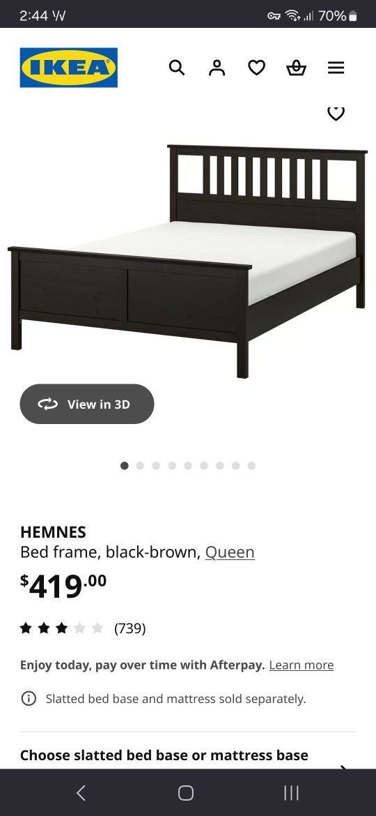 IKEA Hemnes Queen Bed Frame - Black-Brown - photo 2